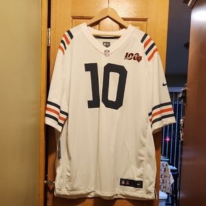 Chicago Bears 100th Anniversary Trubisky #10 White Nike Jersey